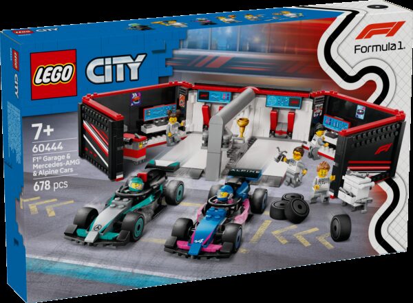 LEGO City F1®-talli ja Mercedes-AMG‑ ja Alpine-autot