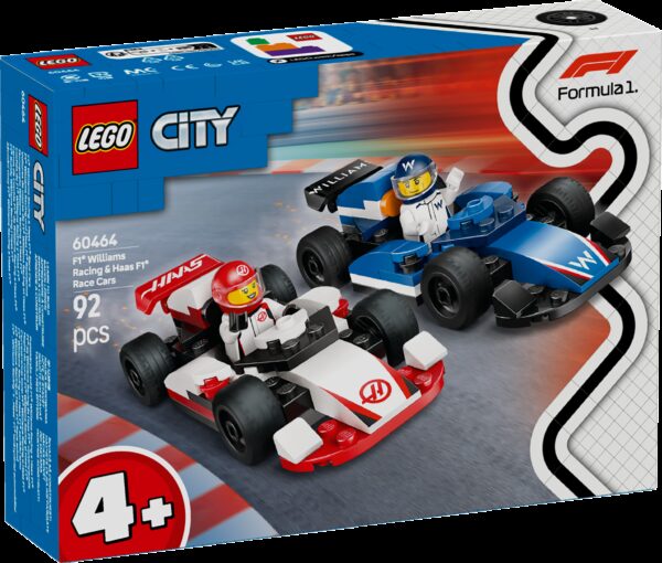 LEGO City F1®-kilpa-autot Williams Racing ja Haas F1®