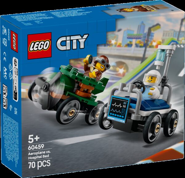 LEGO City Lentokone vastaan sairaalansänky – kilpa-autopakkaus