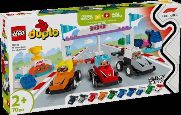 LEGO DUPLO F1®-tiimin kilpa-autot ja kuljettajat