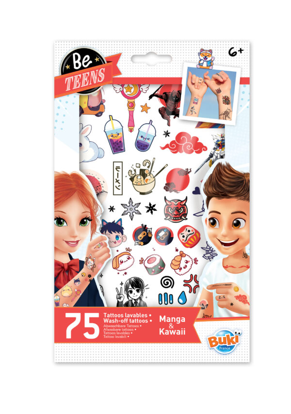 Buki Washable Tattoo Set Manga Style 75 pc